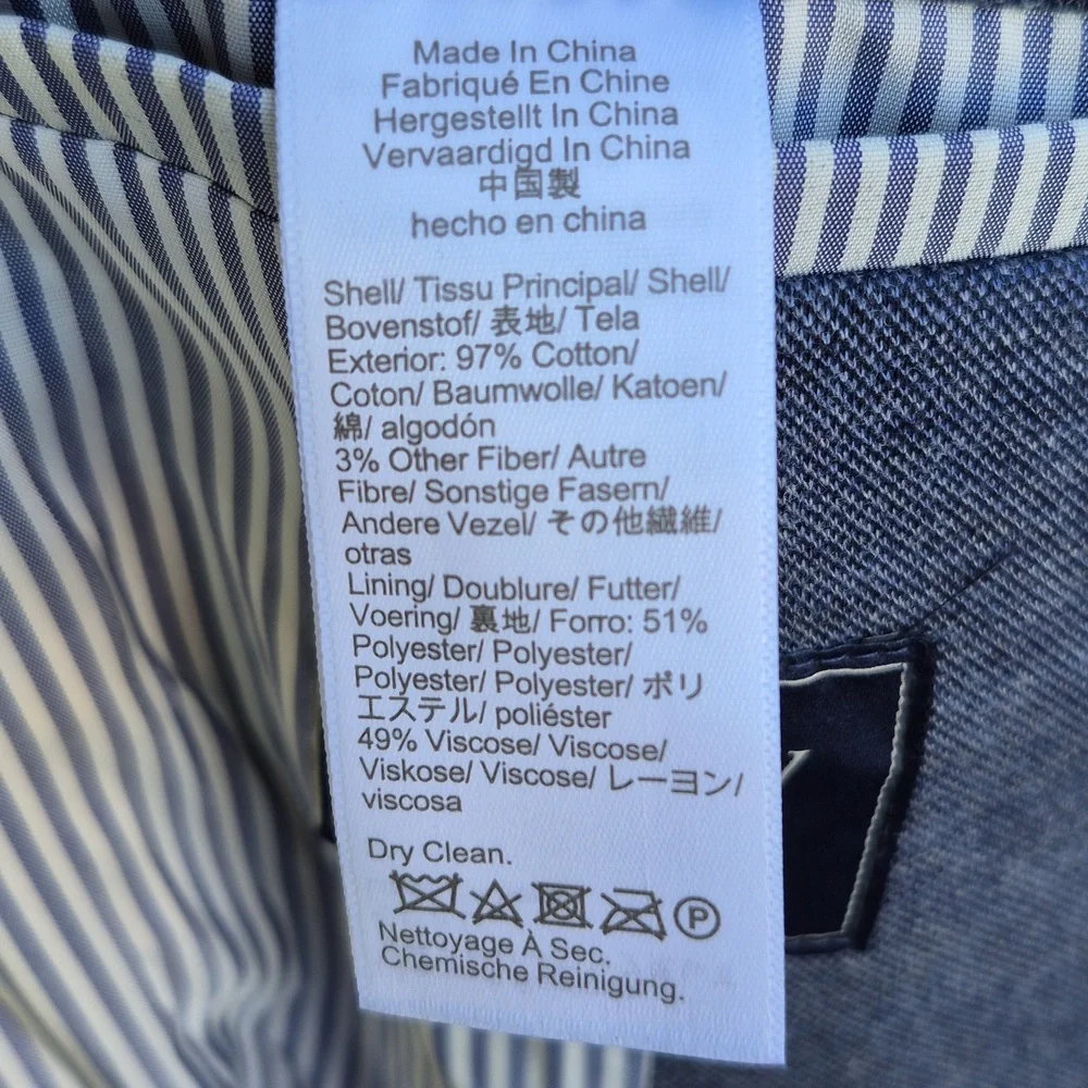 J CREW‎ Thompson Grey Blue Weave Cotton Blend Mens Sz 36 R Sport Coat Blazer